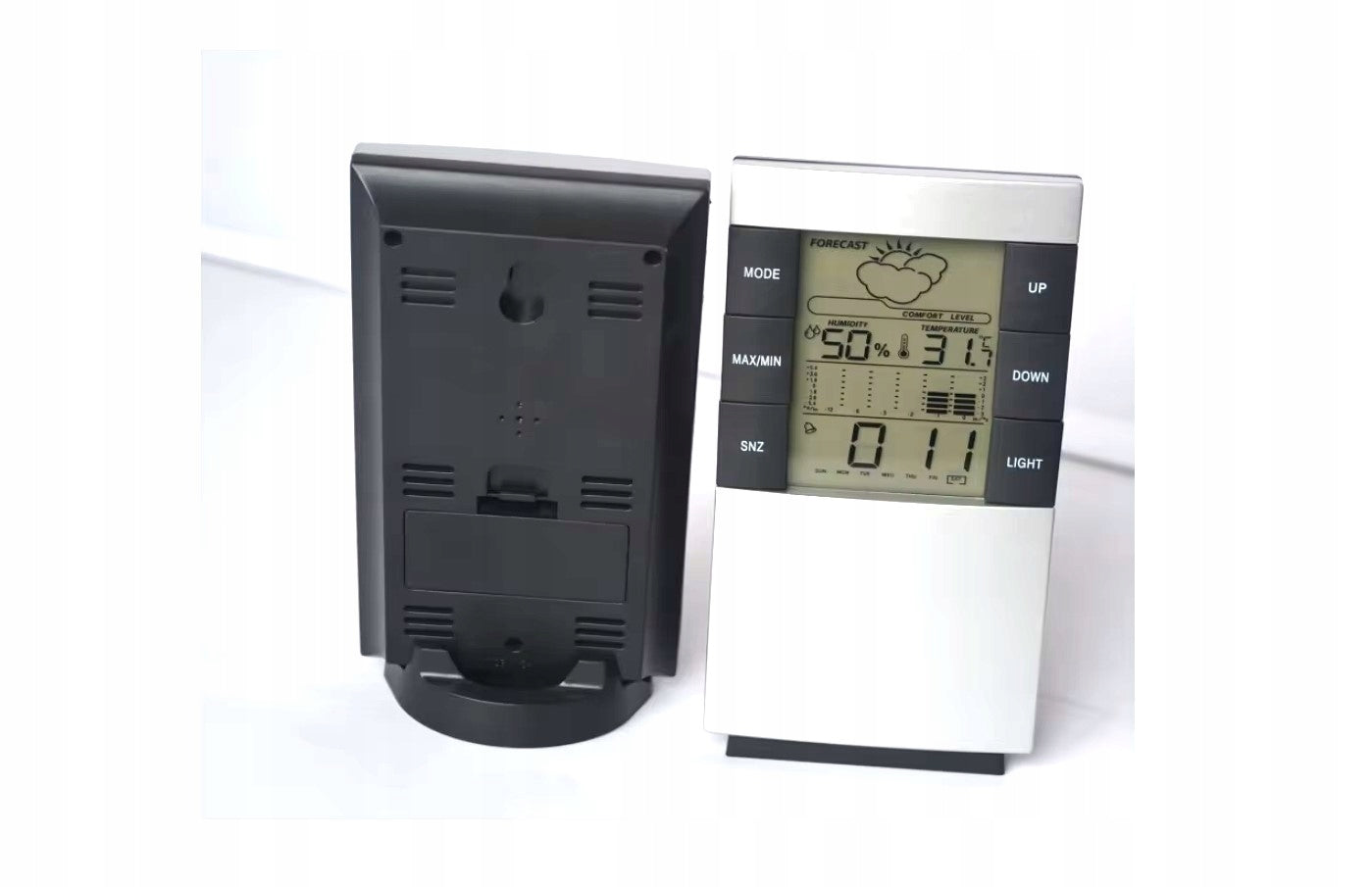 Weather Station Clock Thermometer Calendar Alarm Clock Backlight Packaging status original