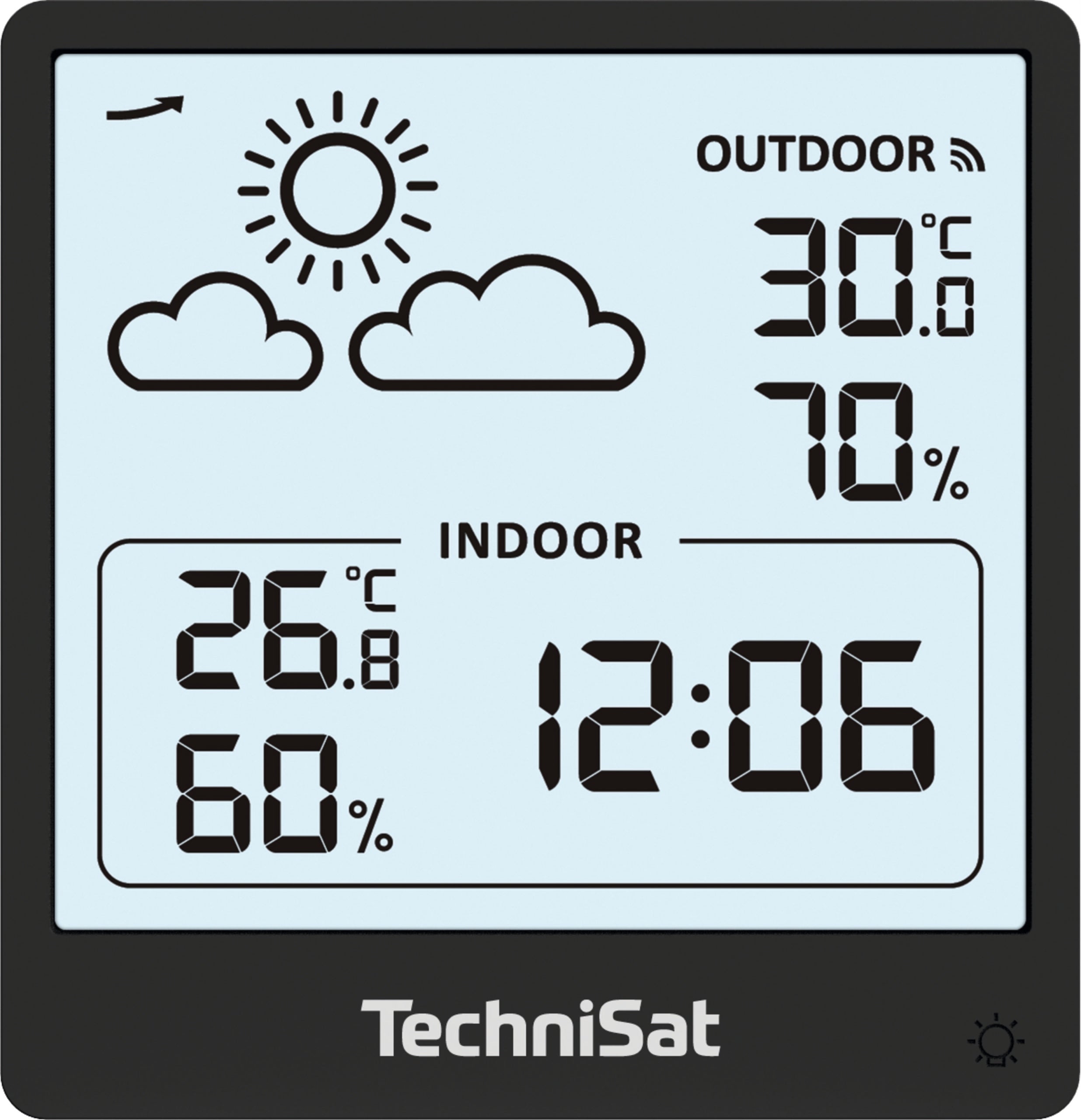 Weather Station Meteo + Sensor Outdoor Clock Temperature Display Packaging status original