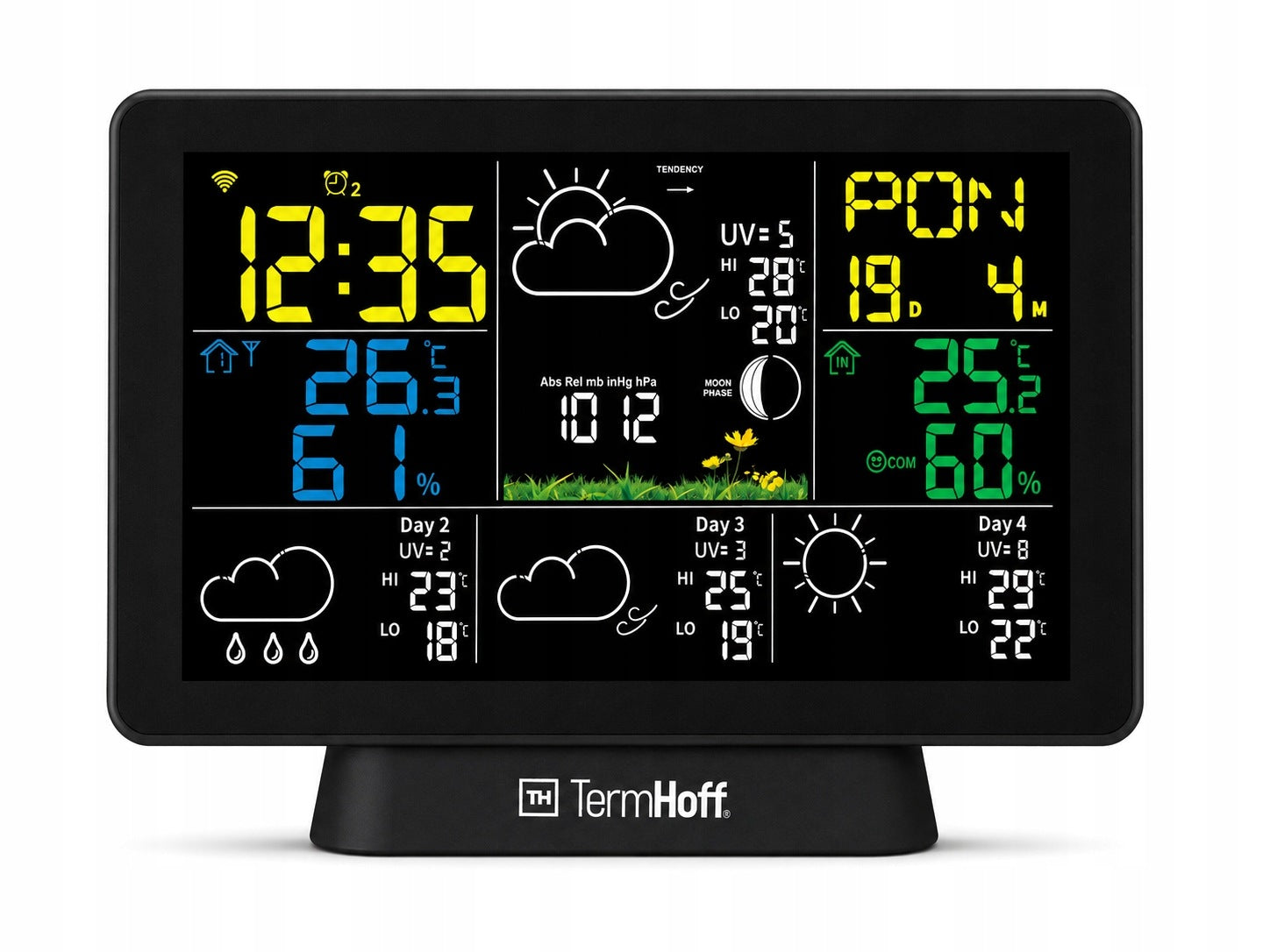 Weather Station WiFi TUYA TermHoff TH-WS7 Barometer Alarm External Sensor Manufacturer code Stacja Pogodowa WiFi Tuya TermHoff TH-WS7