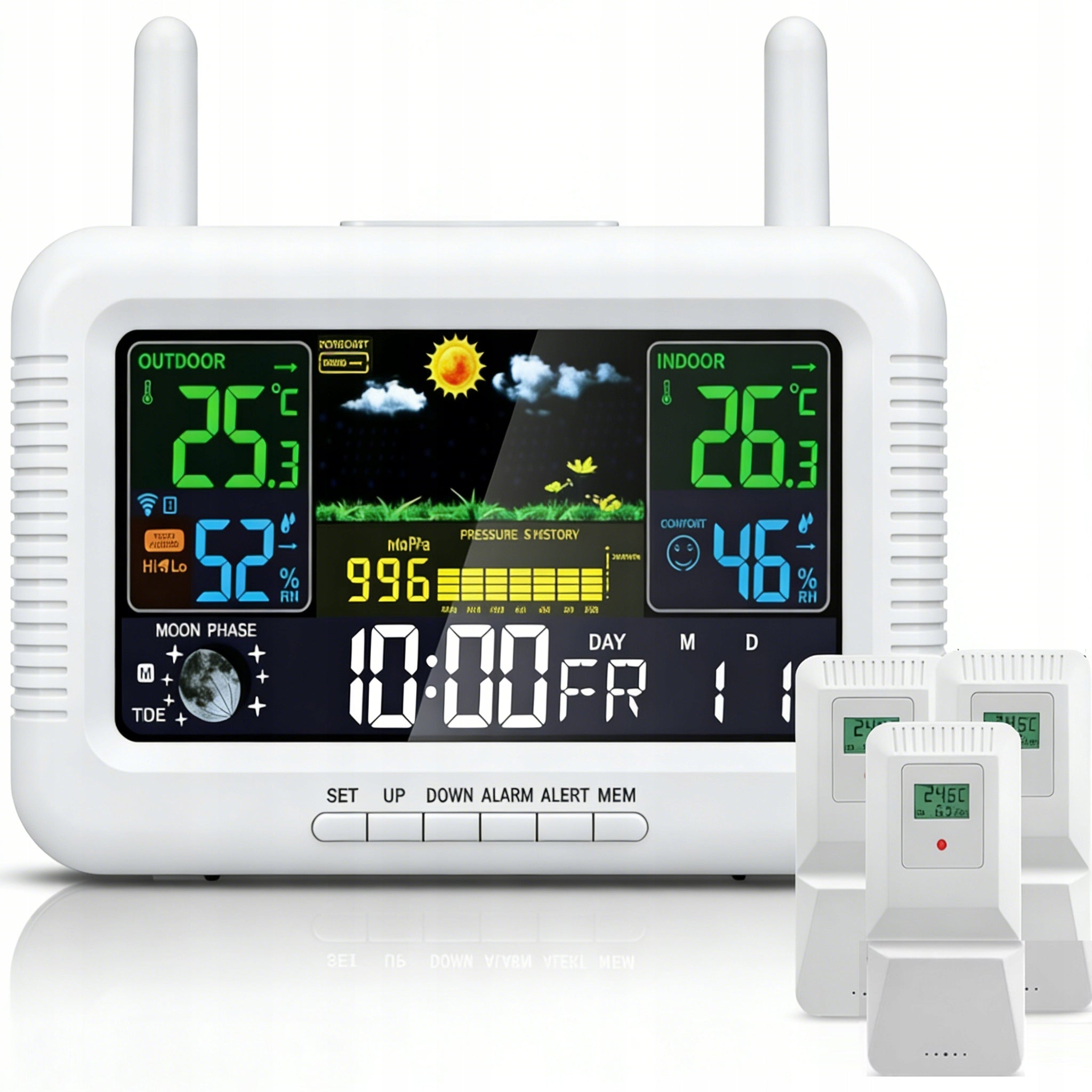 Weather Station Wireless Thermometer Barometer Outdoor Sensor*3
