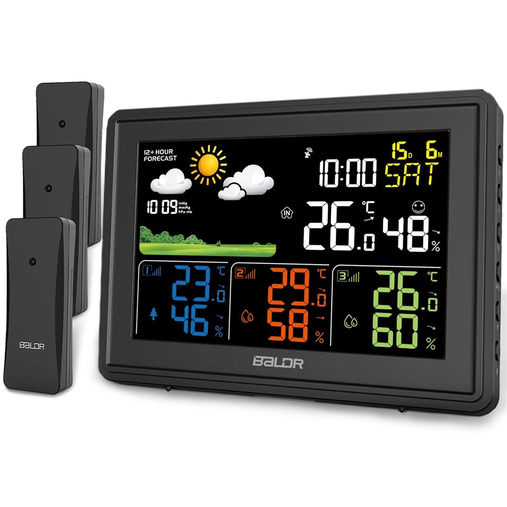 Weather Station Wireless Weather Hygrometer Meteo 3 Sensors Weather