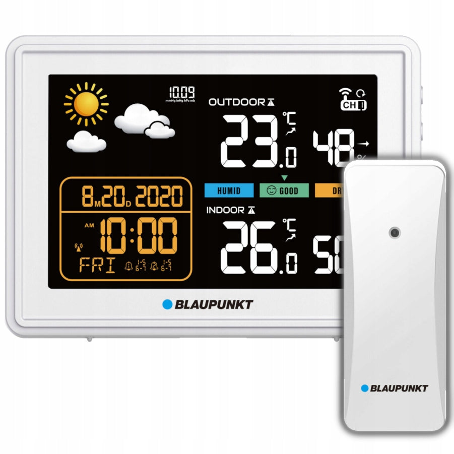 Weather station BLAUPUNKT WS-30WH Hygrometer Clock Alarm Forecast WS30WH