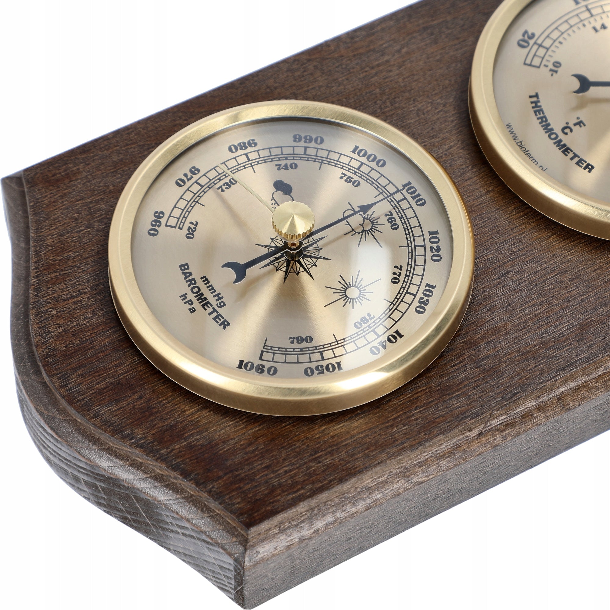 Weather station HYGROMETER BAROMETER THERMOMETER retro wooden Manufacturer code 094105