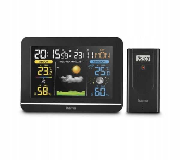 Weather station Hama Usedom Clock Alarm Clock Date Weather Forecasting