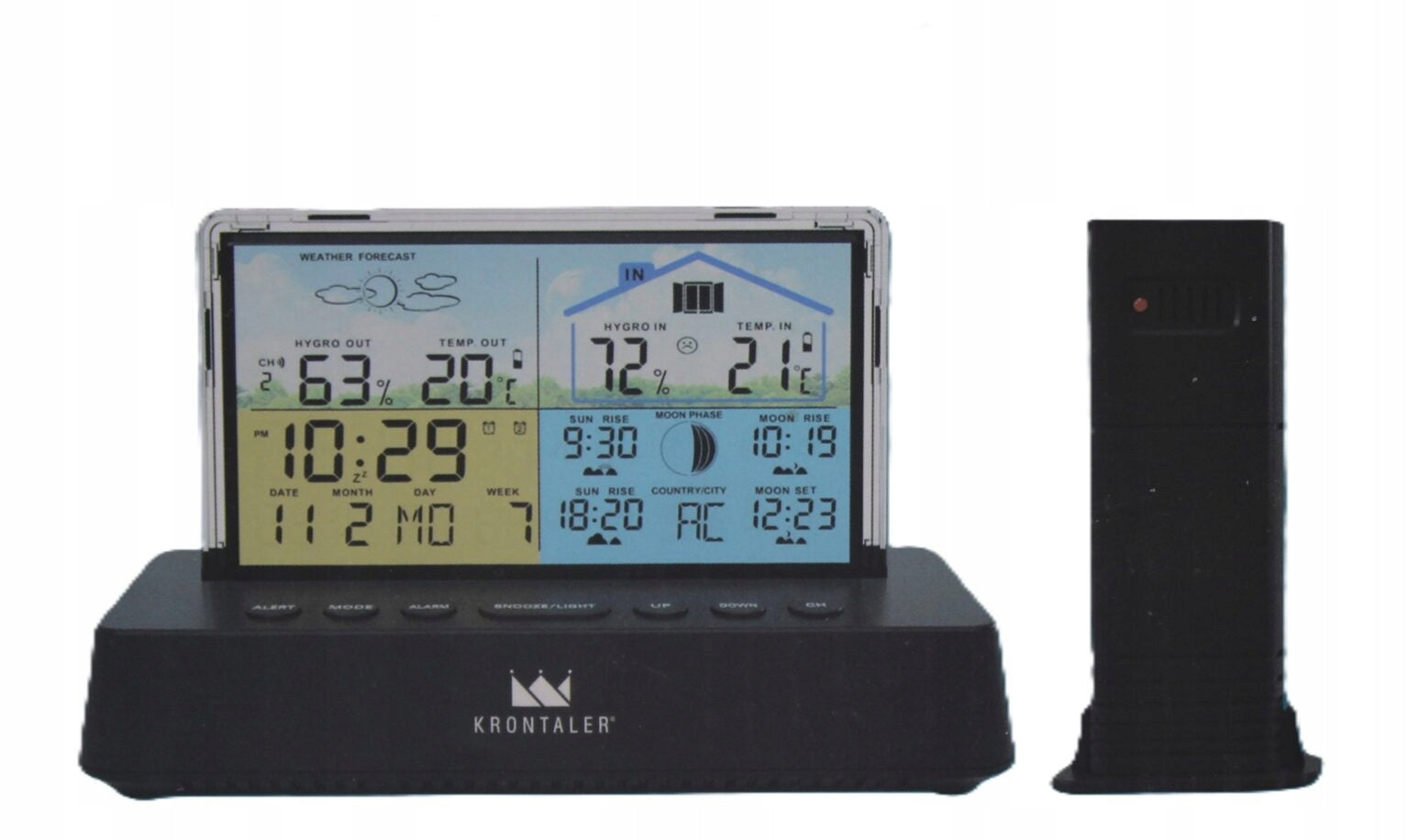 Weather station KRONTALER with external sensor Thermometer Hygrometer DCF