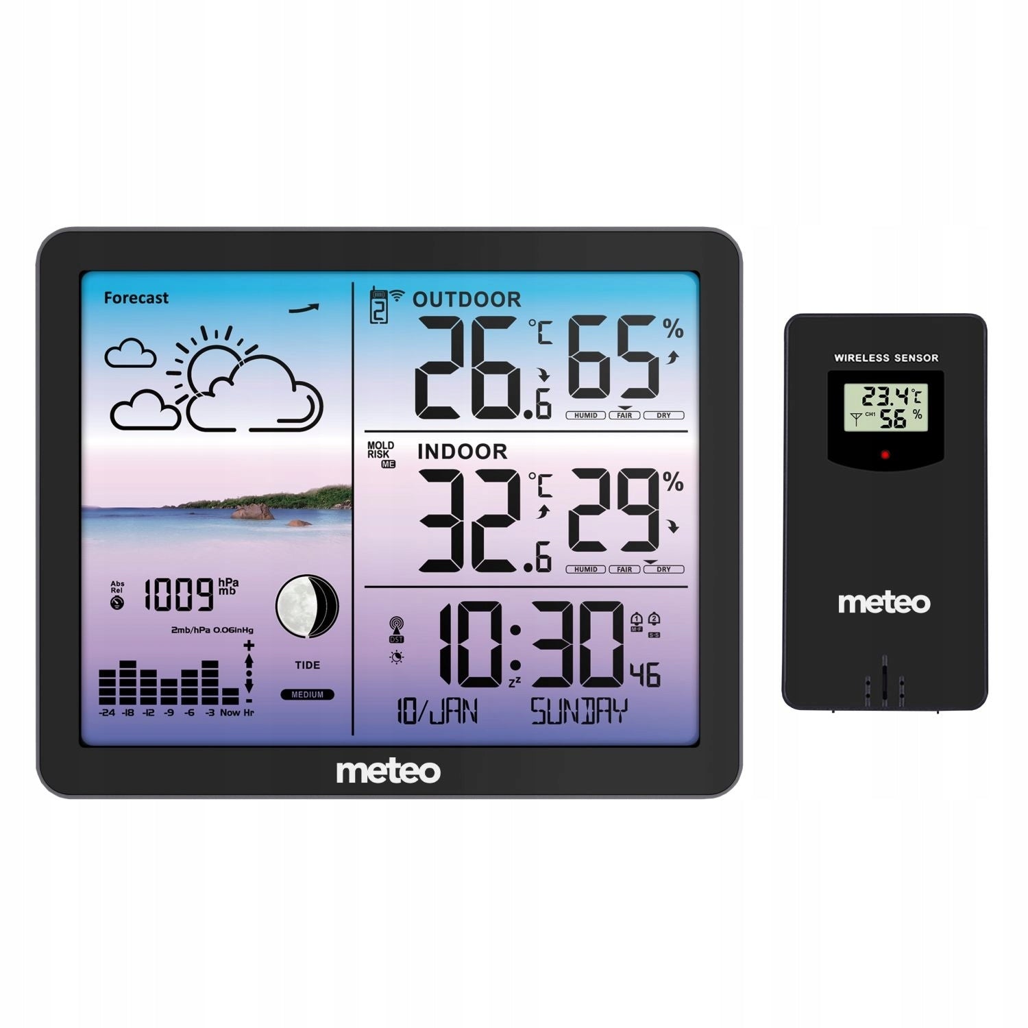 Weather station METEO SP107 black Manufacturer code SP107C
