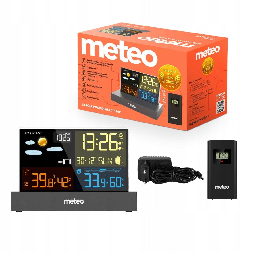 Weather station METEO SP110C black with DCF Packaging status original