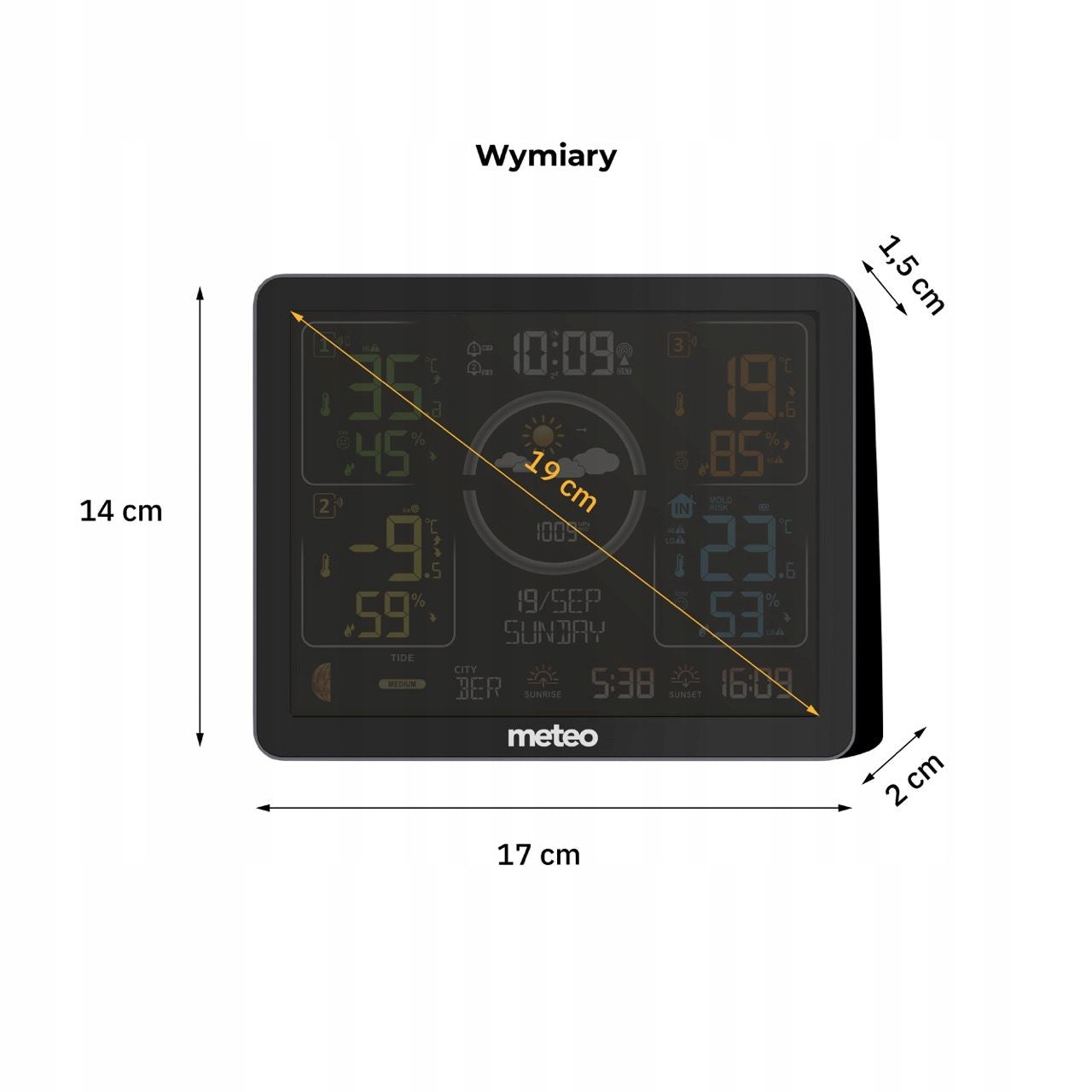 Weather station METEO SP301 with three external sensors included Packaging status original