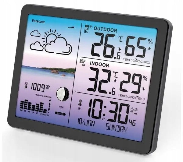Weather station Meteo SP107C Alarm Clock Date Weather Forecasting Packaging status original