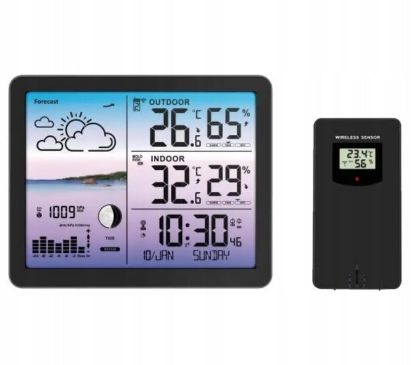 Weather station Meteo SP107C Alarm Clock Date Weather Forecasting