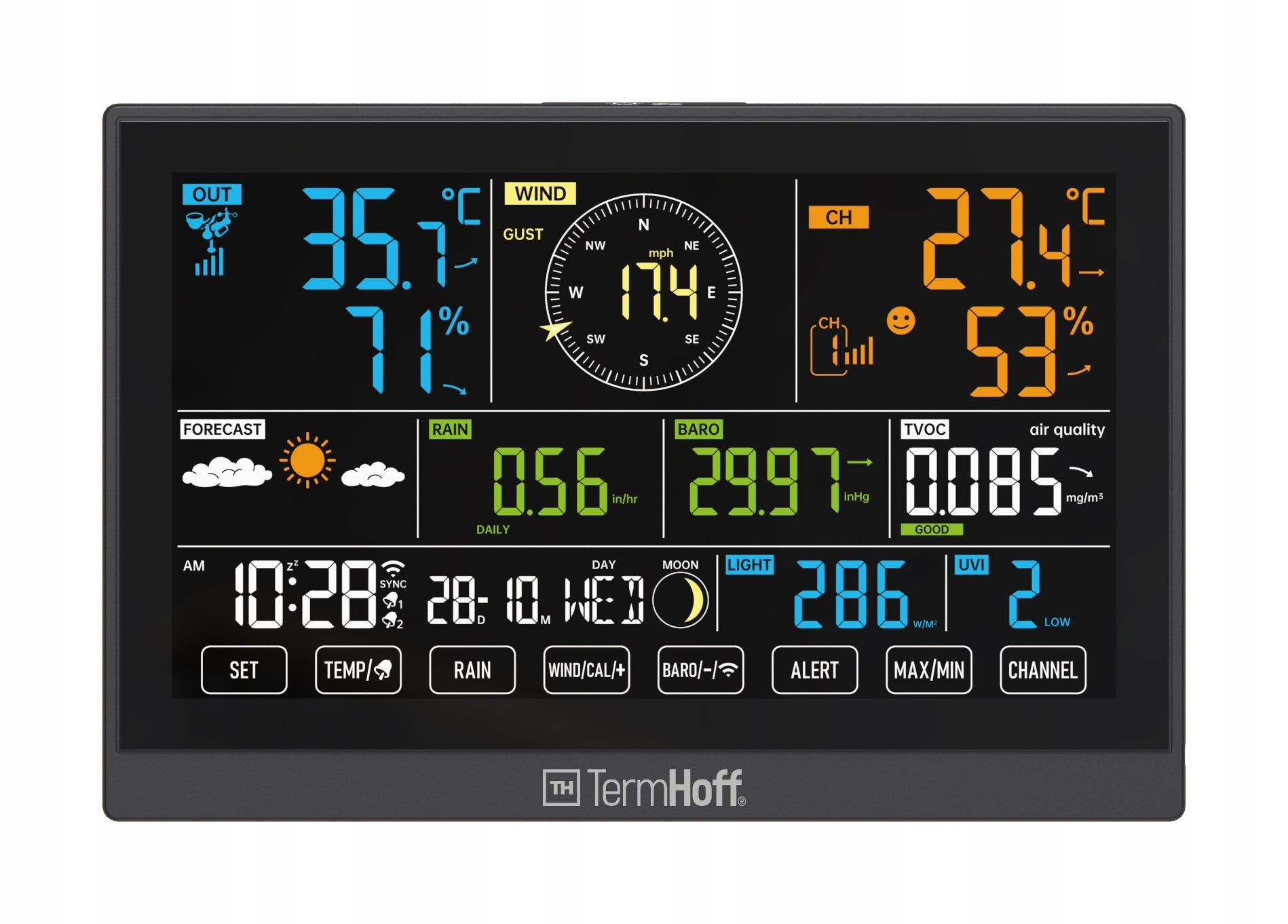 Weather station Meteo Wind Rain Sun Barometer TVOC WiFi TUYA TermHoff Manufacturer code 05715