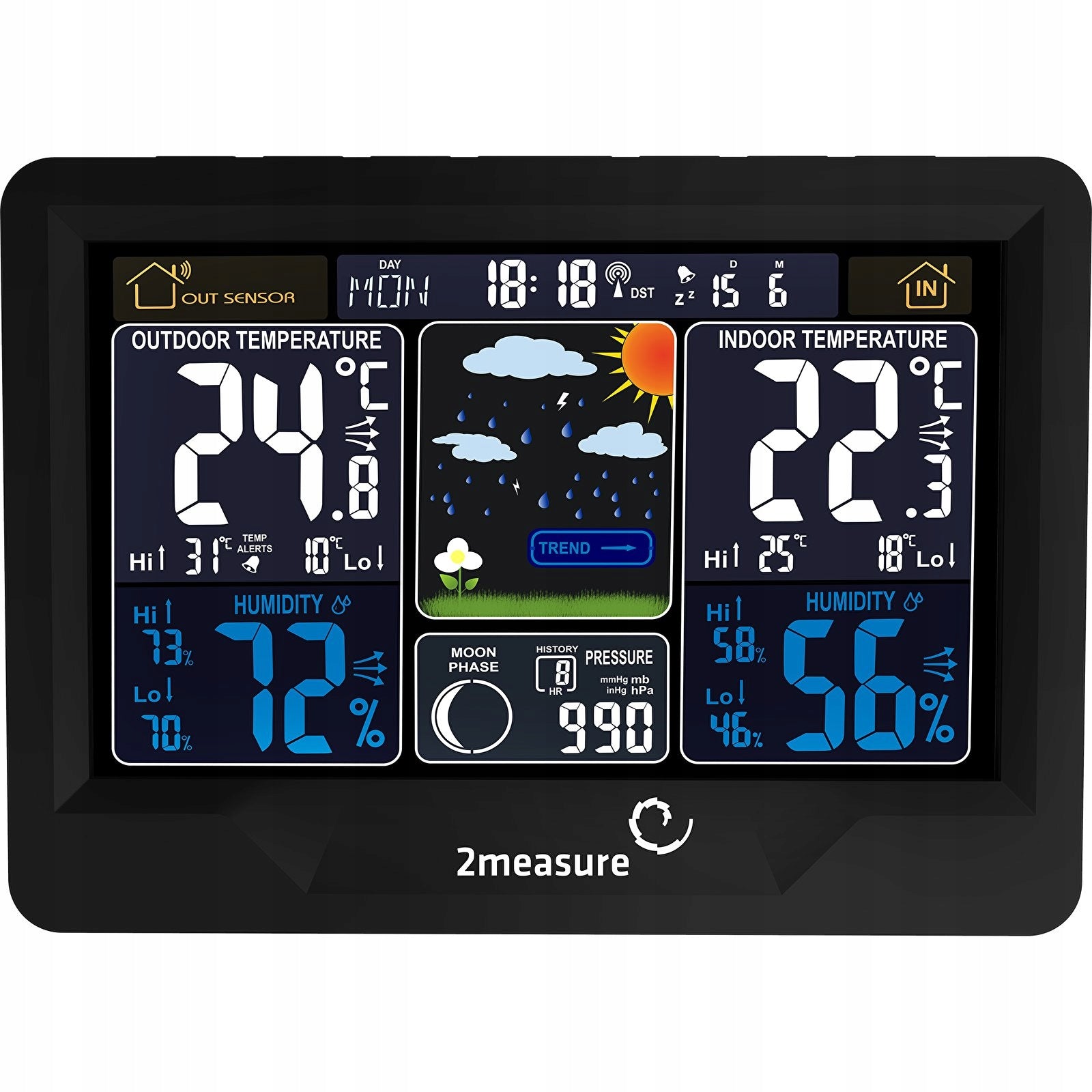 Weather station RCC/DCF electronic, wireless, sensor, black Brand Browin