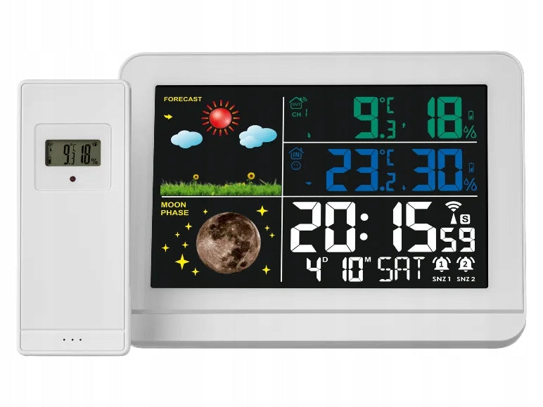 Weather station WIRELESS temp in/out CLOCK Thermometer Barometer