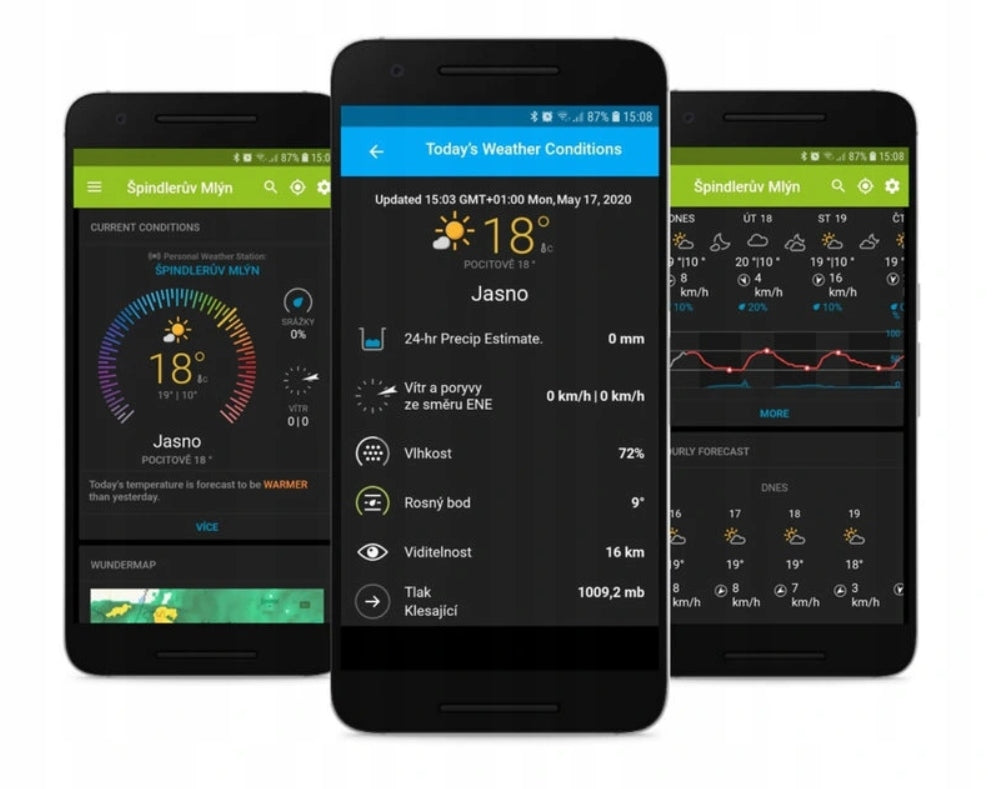 Weather station professional weather forecast WI-FI SOLAR APPLICATION Gogen Color black