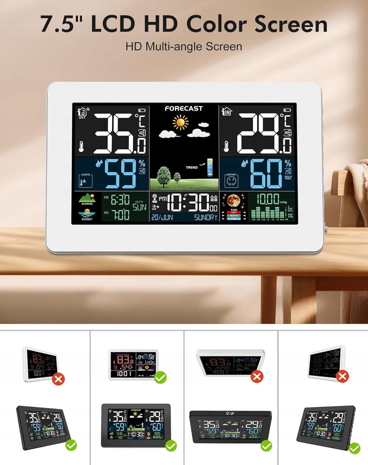 Weather station radio sensor color forecast temp wilg pressure Model Wetterstation