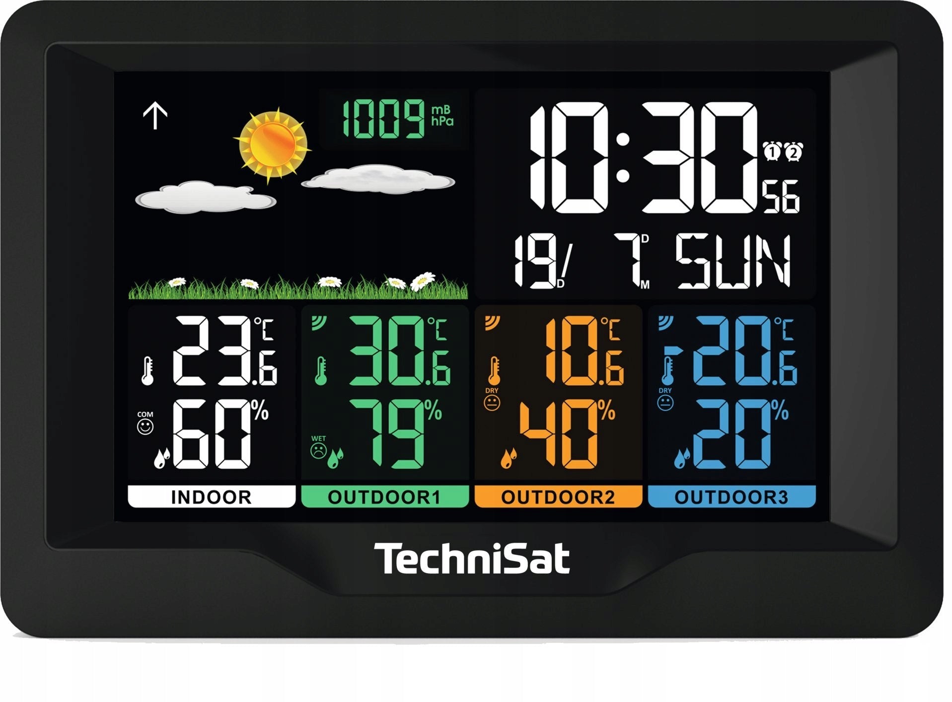 Weather station thermometer 3 external sensors DCF TechniSat IMETEO X4 Packaging status original