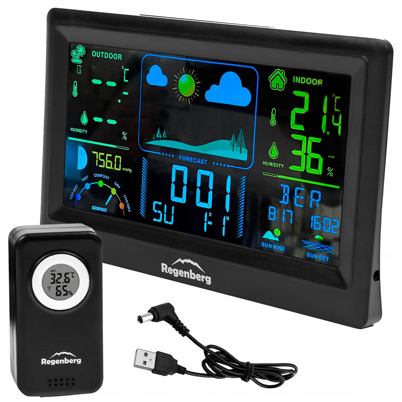 Weather station wireless gift weather girl alarm clock smart