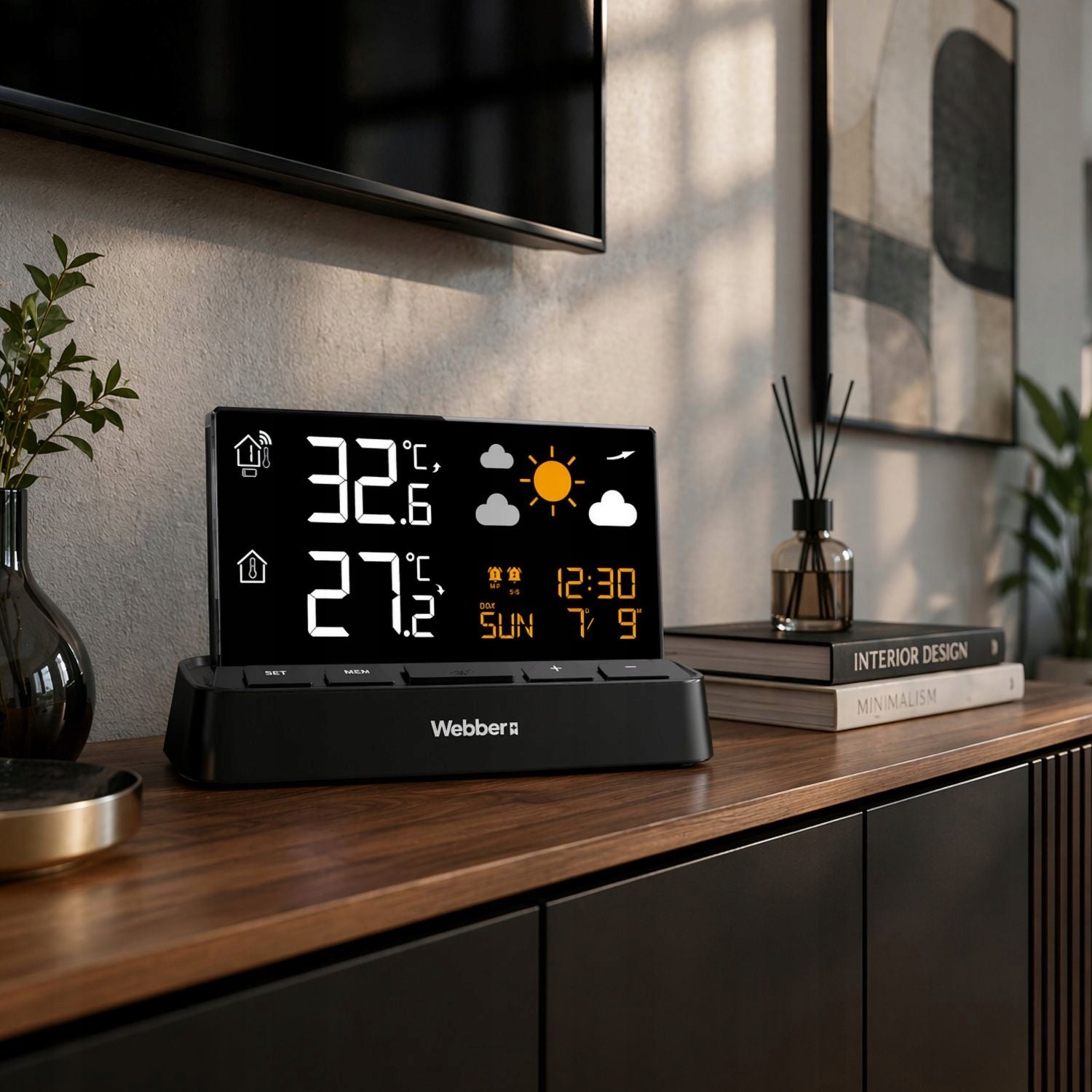 Webber WS206 Wireless Weather Station with Alarm Clock and DCF Model WS206