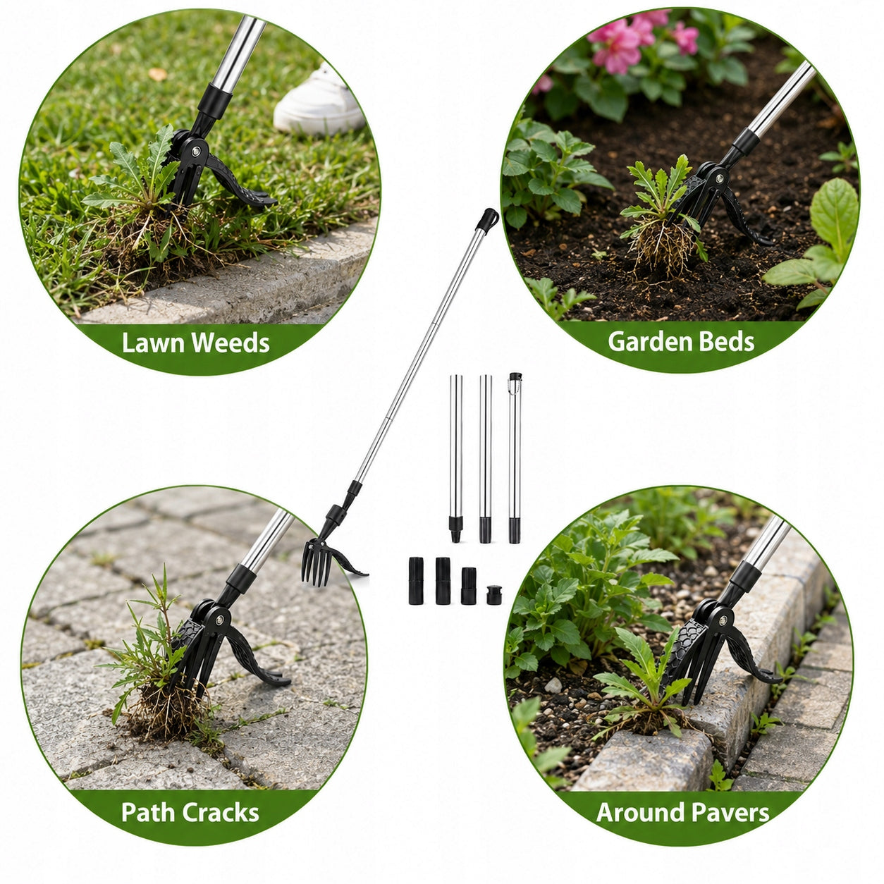 Weed picker with handle 100 cm 5 claws Handle material stainless steel