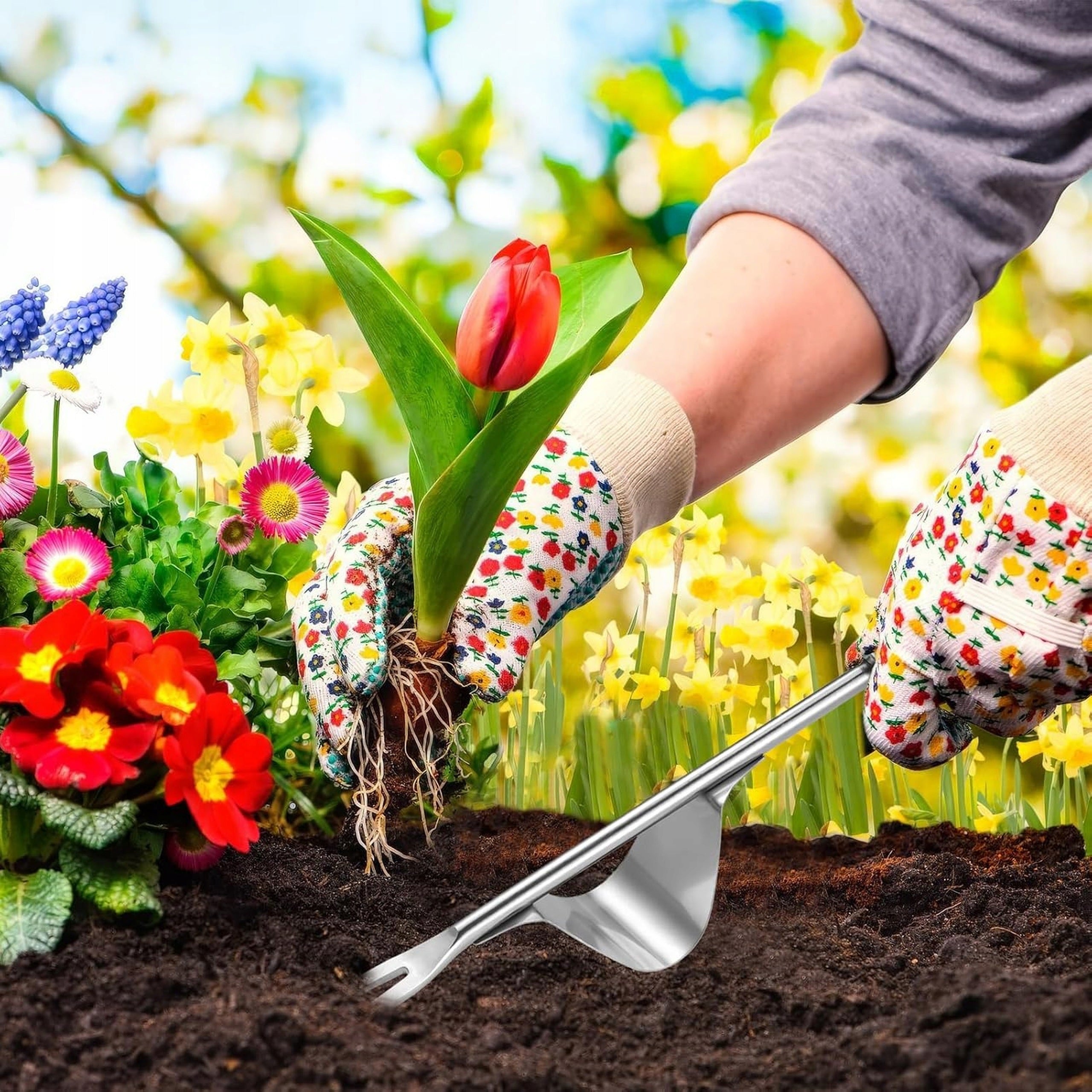 Weeder Handheld Weed Extractor with Root Stainless Steel Garden Manufacturer code NARZĘDZIE CHWASTY OGRODOWE STALOWE DREWN