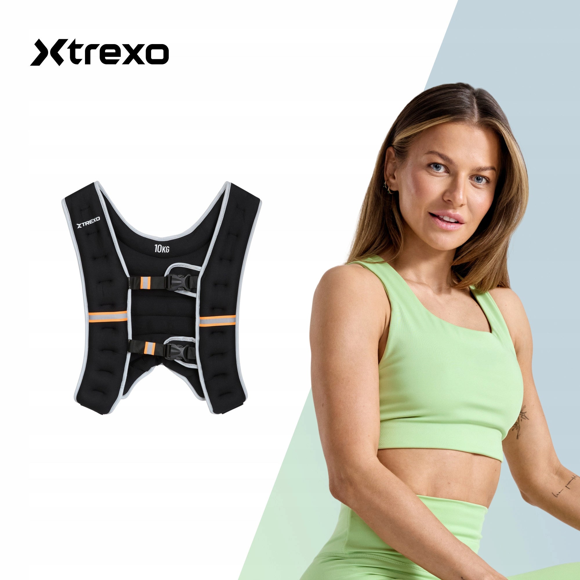 Weighted training vest XTREXO WV-10 10 kg black HIGH QUALITY Manufacturer code WV-10