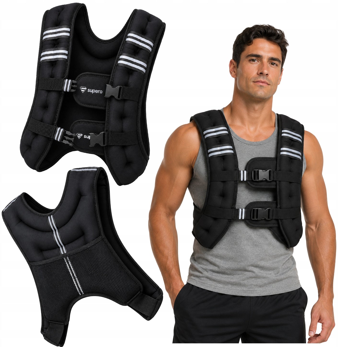 Weighted vest 10kg training, adjustable, women's men's exercise vest