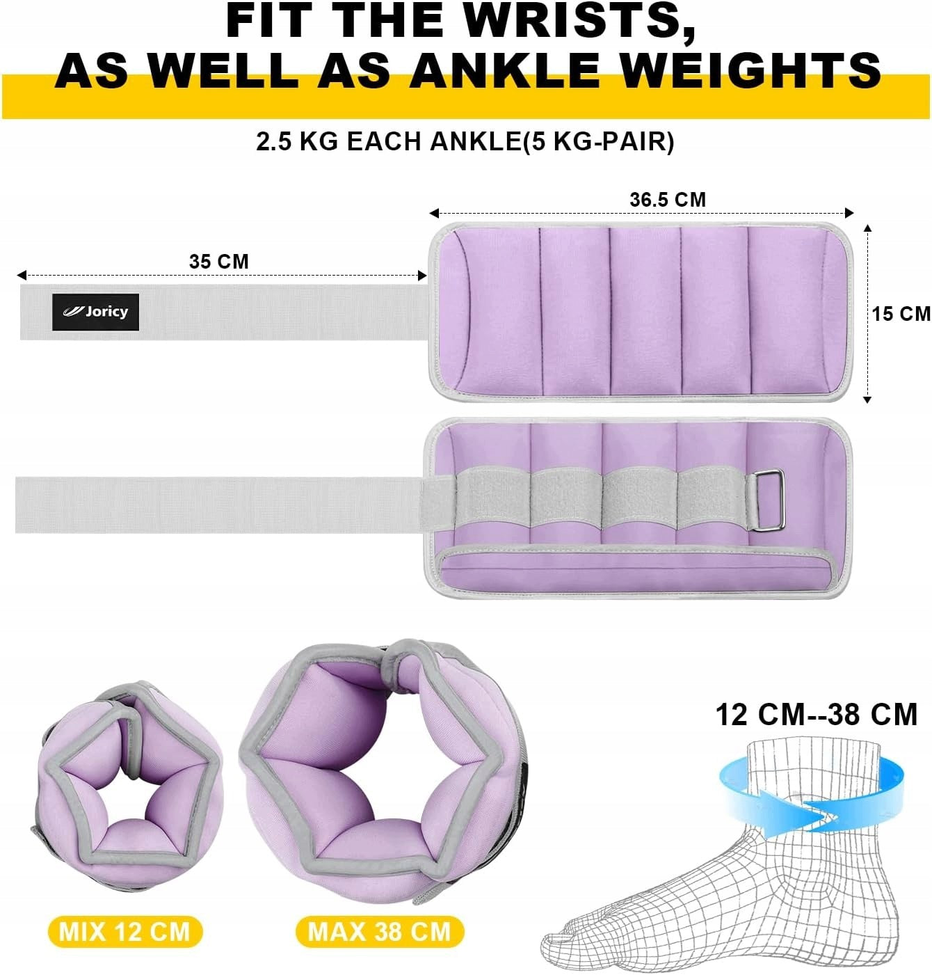 Weights Adjustable Pair 2x2,5 kg per ankle for fitness and jogging 5 kg Manufacturer code AAAABBB1001985