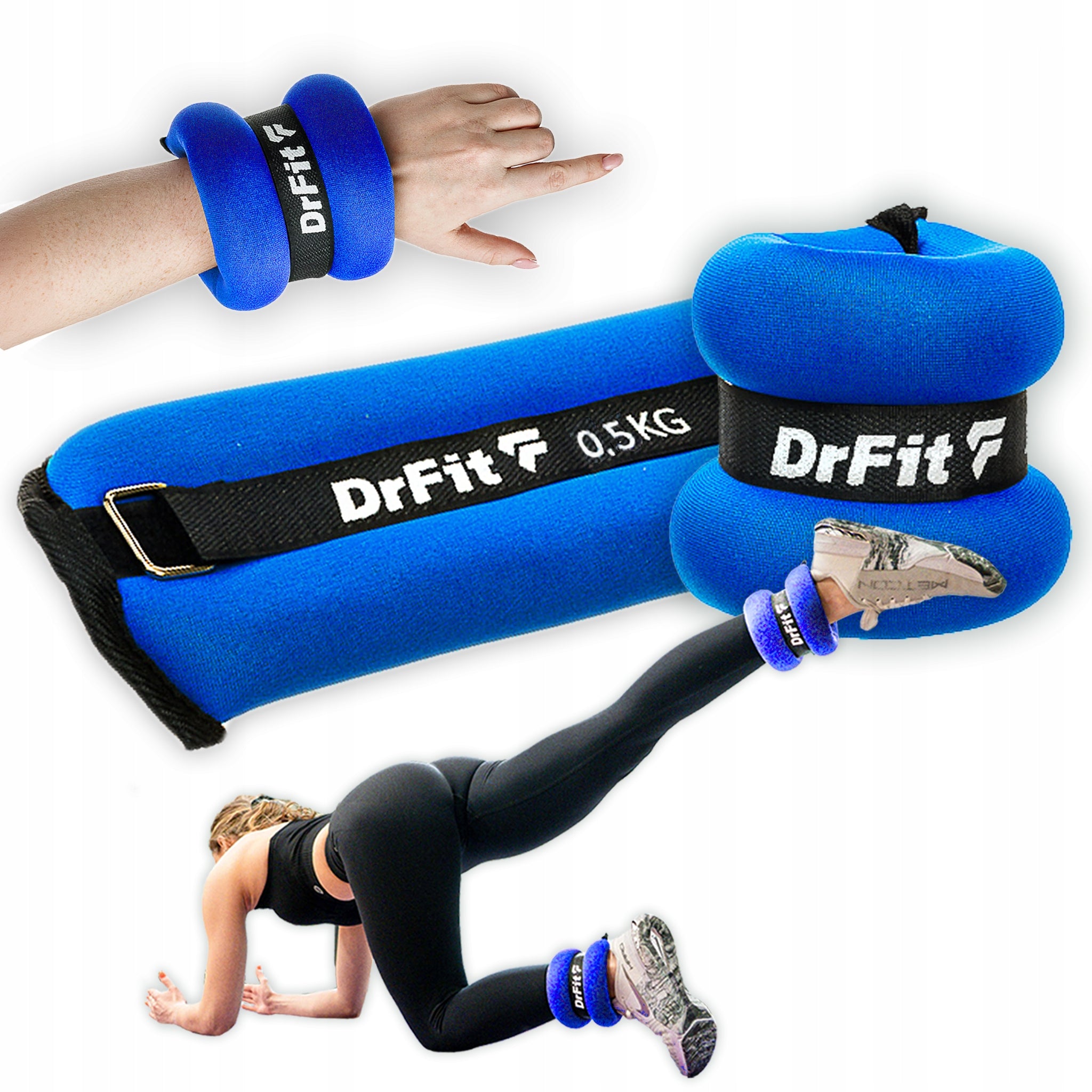 Weights for Ankles and Wrists for Exercise 2x0,5kg Comfortable Original DrFit