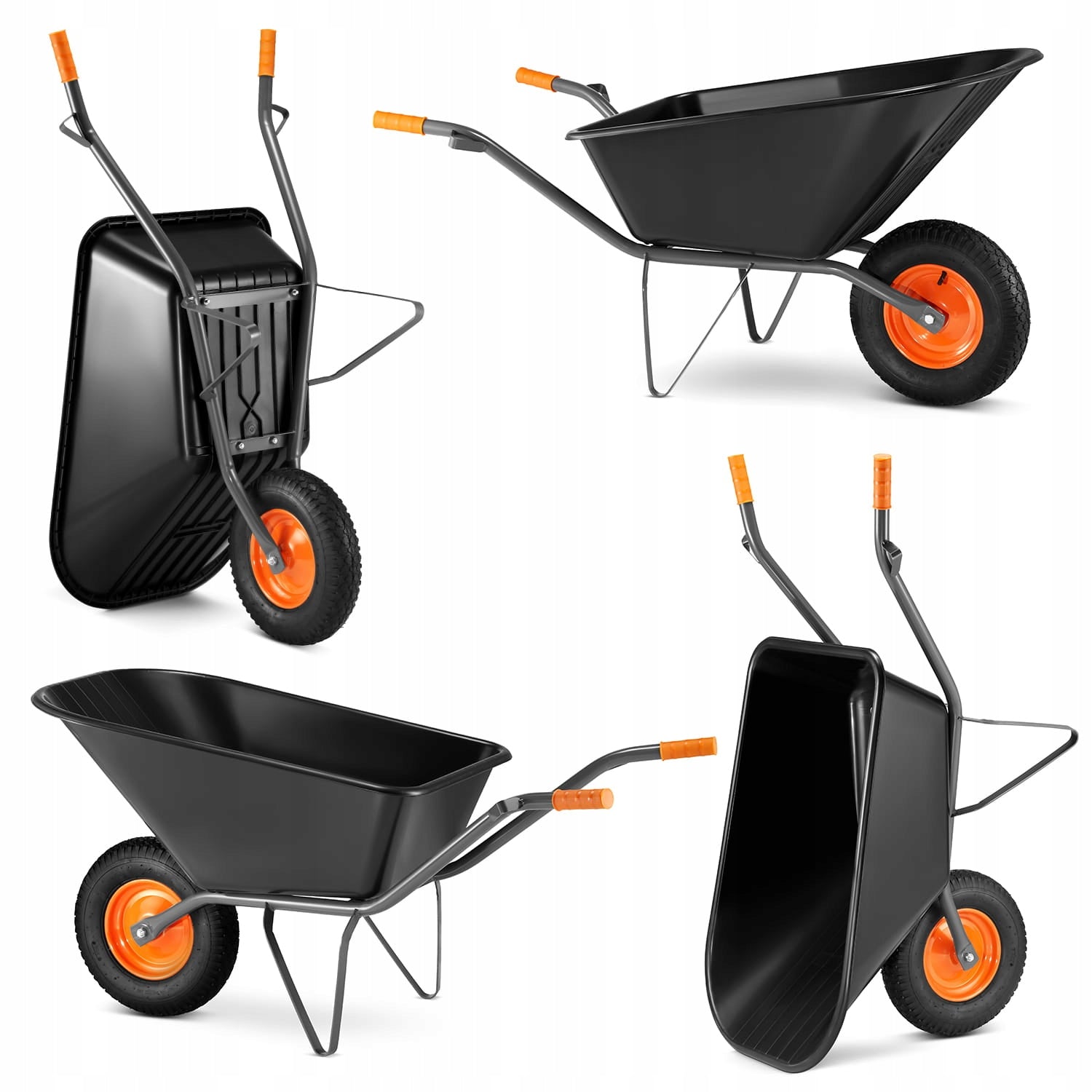 Welded garden wheelbarrow HIGHER PVC bowl HIGHER 150L 210kg Wheels number 1