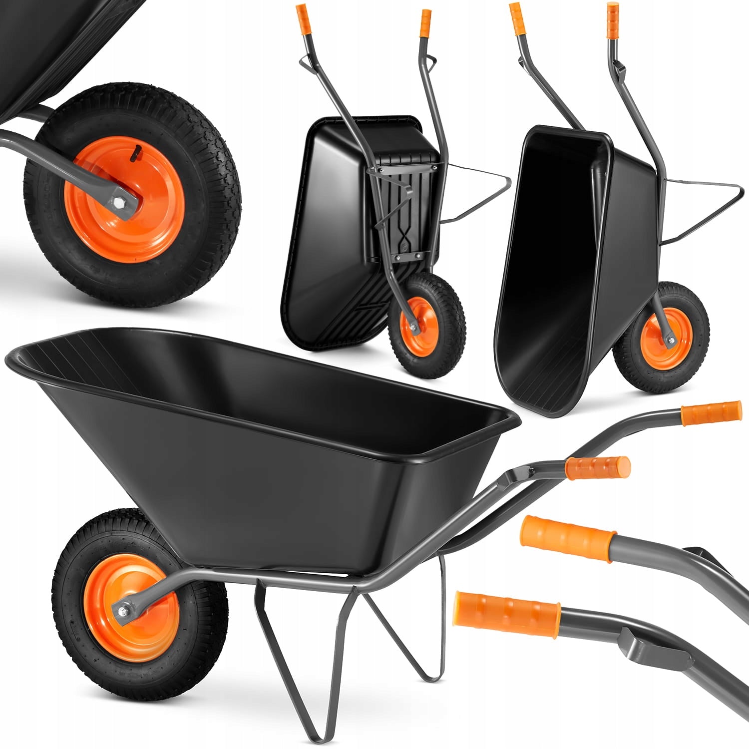 Welded garden wheelbarrow HIGHER PVC bowl HIGHER 150L 210kg