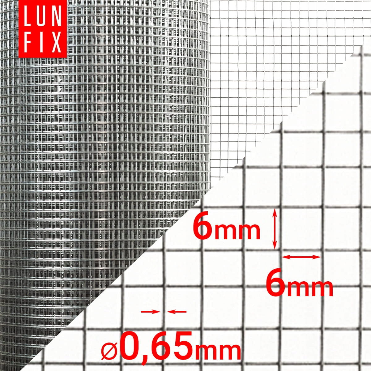 Welded rodent mole netting cultured small eyelets galvanized 100cm x 5m Packaging status original
