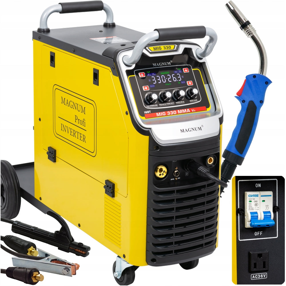 Welder MIGOMAT MIG MAG MMA 400V 330A Magnum INVERTER IGBT 4-ROLLS 4x4