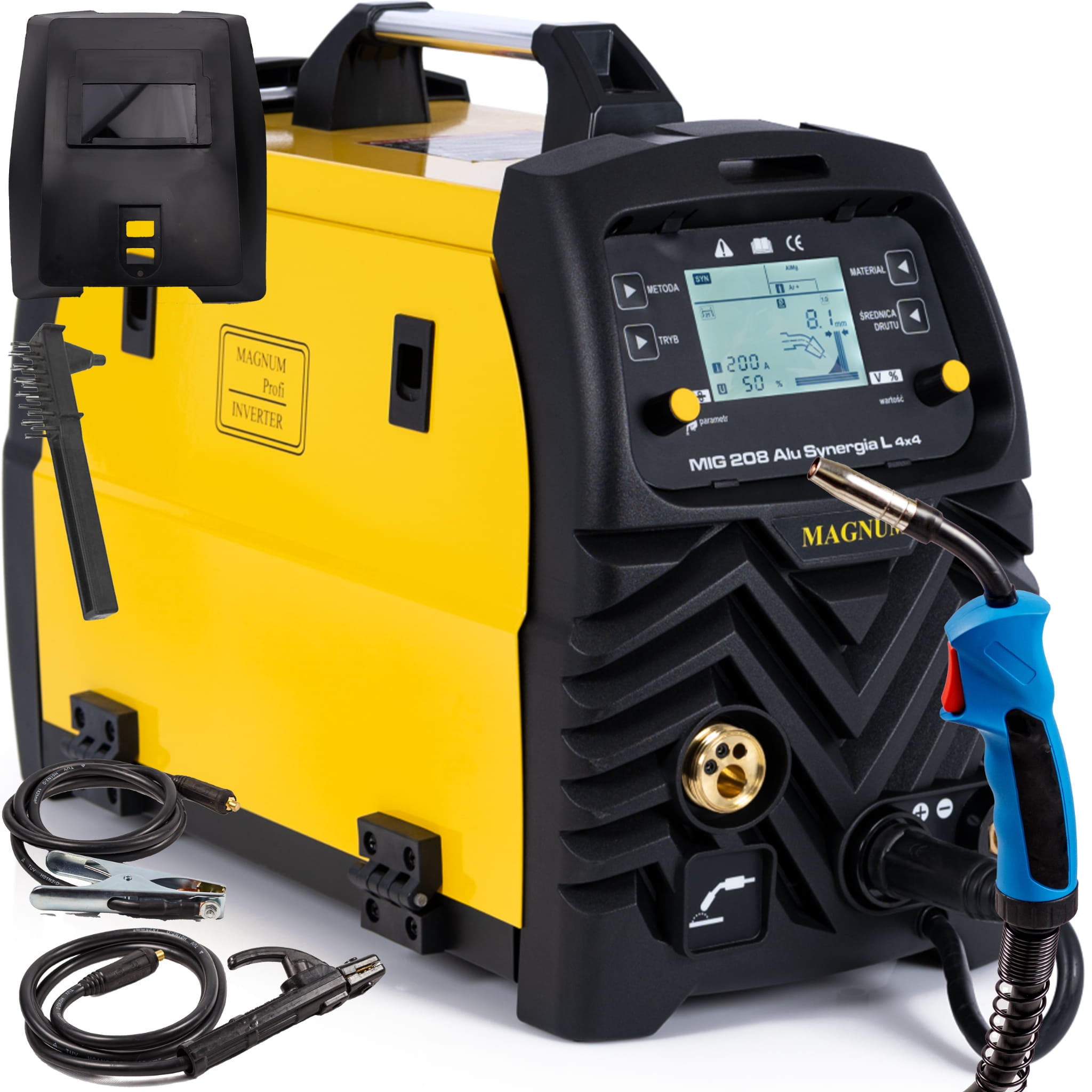 Welding machine MAGNUM MIG 208 ALU SYNERGY L 4x4 MIG MMA TIG FLUX 200A 230V