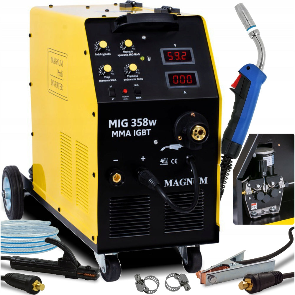 Welding machine MIGOMAT 350A Magnum 400V SOLDERING Chassis Feeder 4 ROLLS