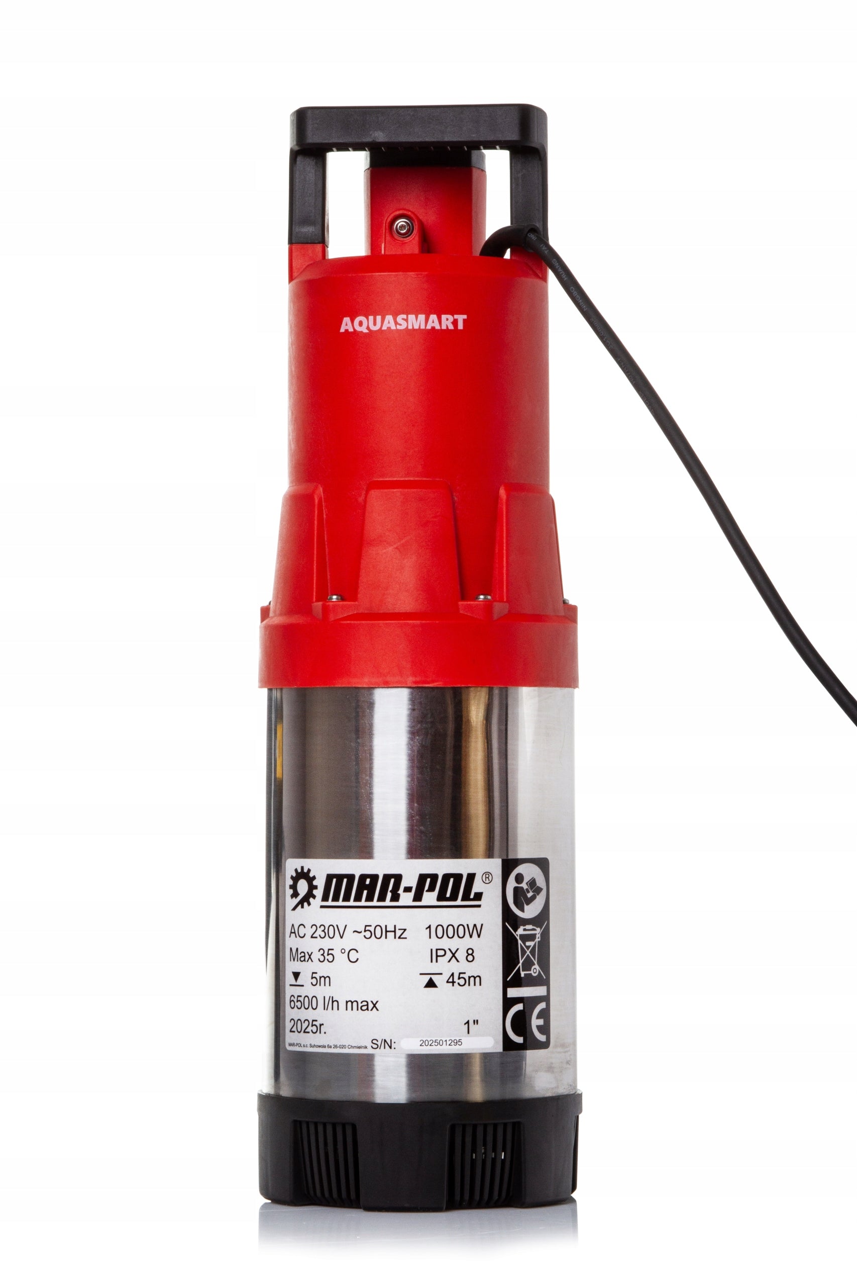 Well water pump cleaned submersible Mar-Pol 1000 W 6500 l/h Manufacturer Mar-Pol