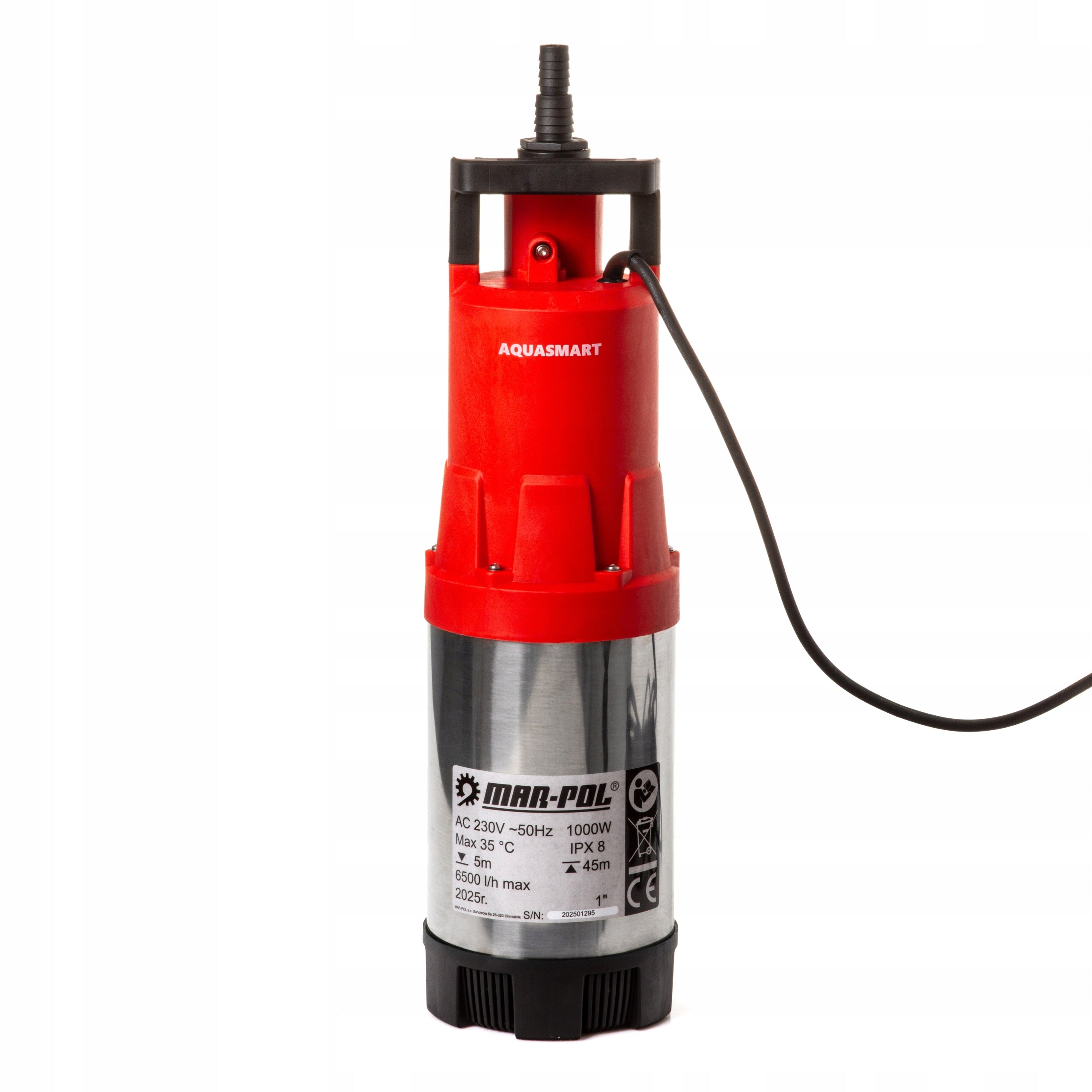 Well water pump cleaned submersible Mar-Pol 1000 W 6500 l/h Pump type submersible