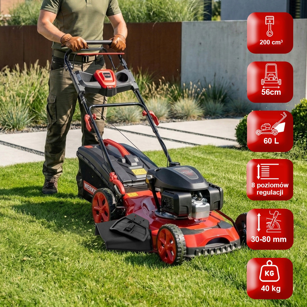 Werkberg LARGE 56 cm DIESEL MOWER Powerful HONDA 200cc Engine Packaging status original
