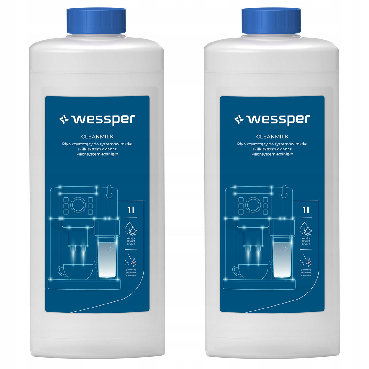 Wessper milk system cleaner in 1000ml machine removes sediment 2x