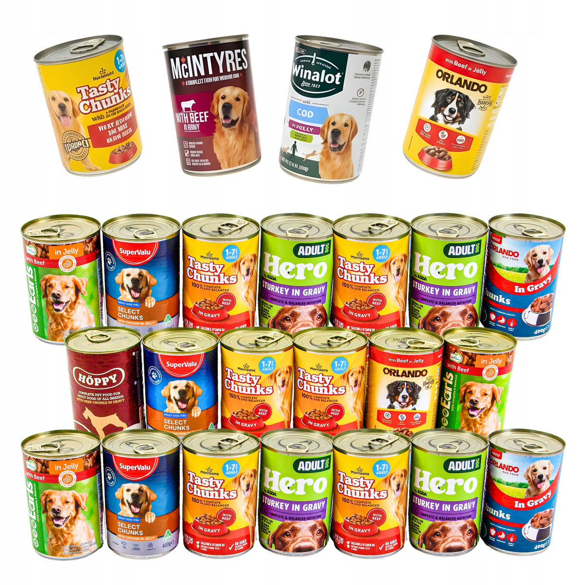 Wet Dog Food 20 x 400g Can Mix Manufacturers Cans Mix of Flavors 8 kg