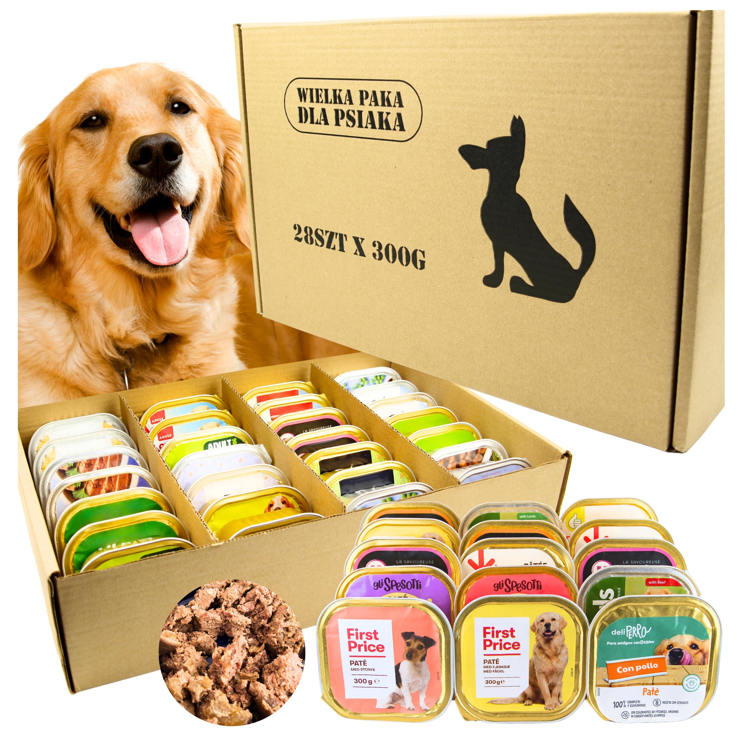 Wet Dog Food Big Pack For Dog Mix of Flavours 28 pcs x 300g 8,4 kg Packaging status original