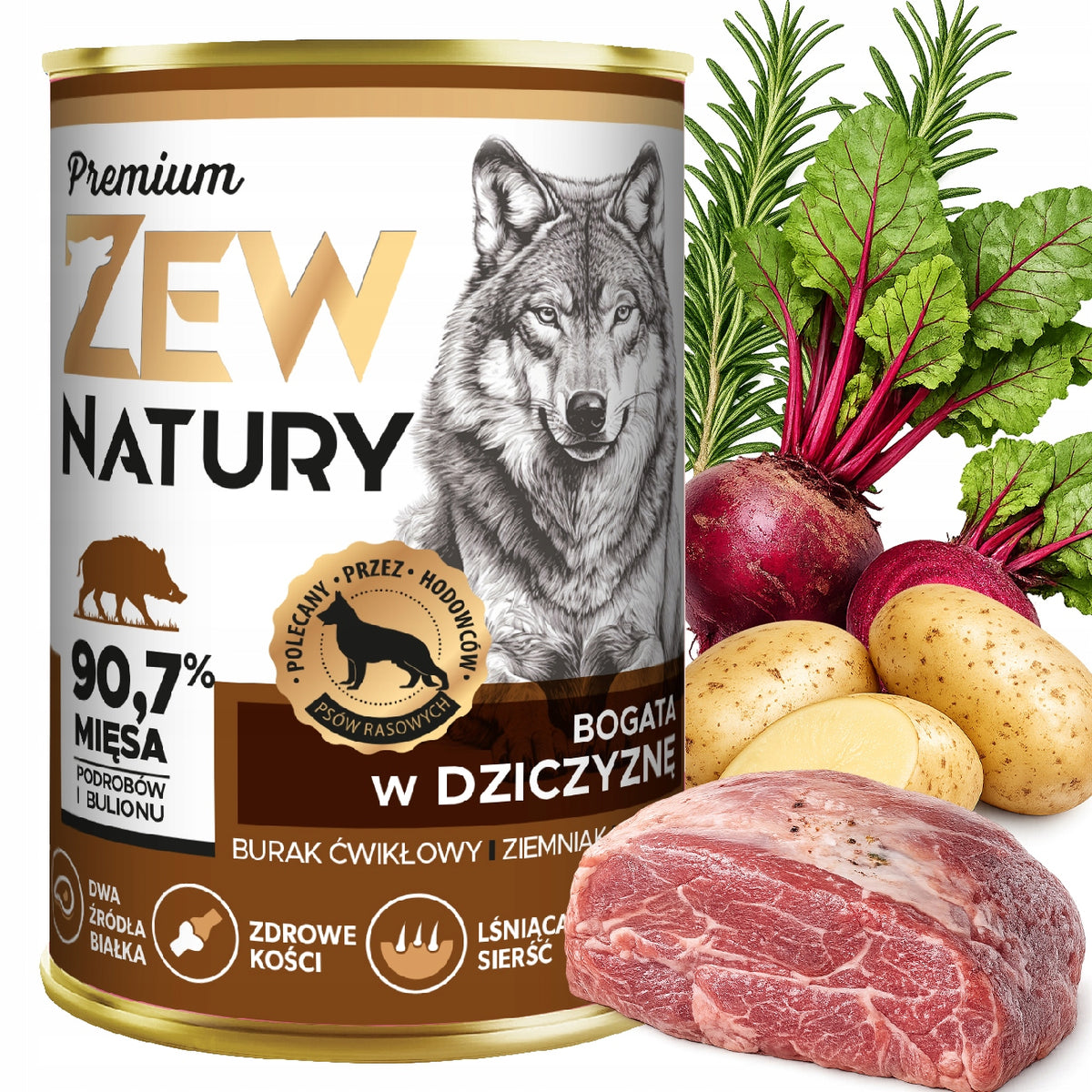 Wet Dog Food Zew Natury WITHOUT CHICKEN Mono+Premium Mix of Flavors 10x400 Brand Zew Natury