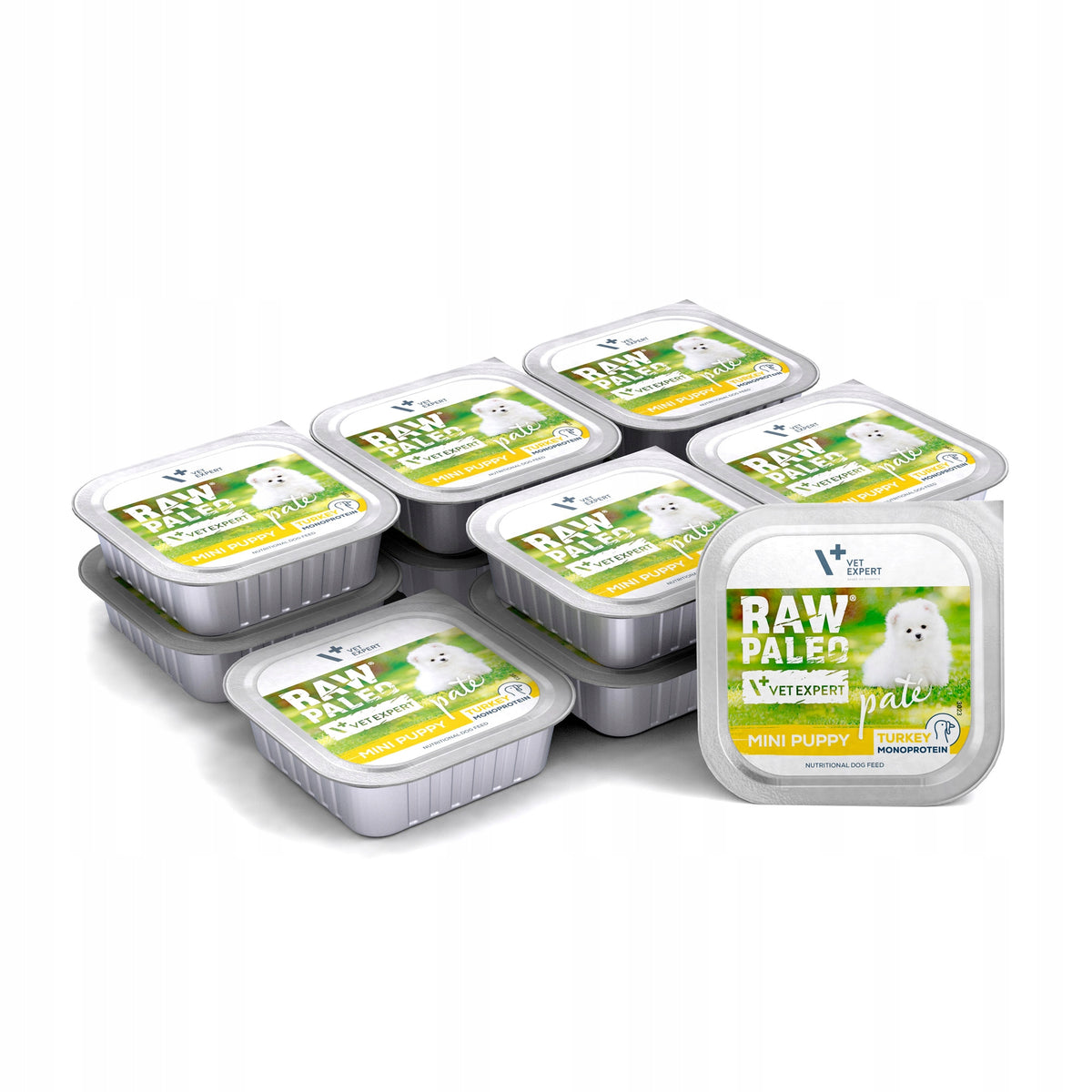 Wet Food for Grain Free Puppy RAW PALEO PATE MINI PUPPY TURKEY 12x150
