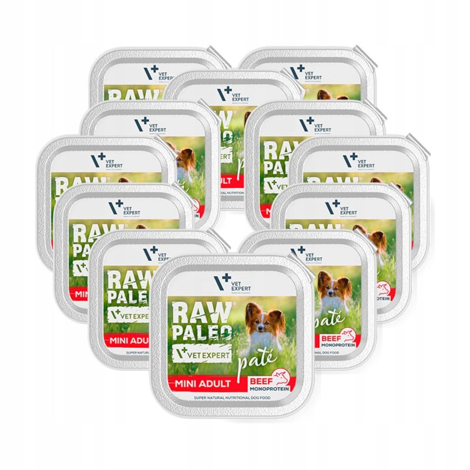 Wet Food for Monoprotein Dogs RAW PALEO PATE MINI ADULT BEEF 12x150g Packaging status original