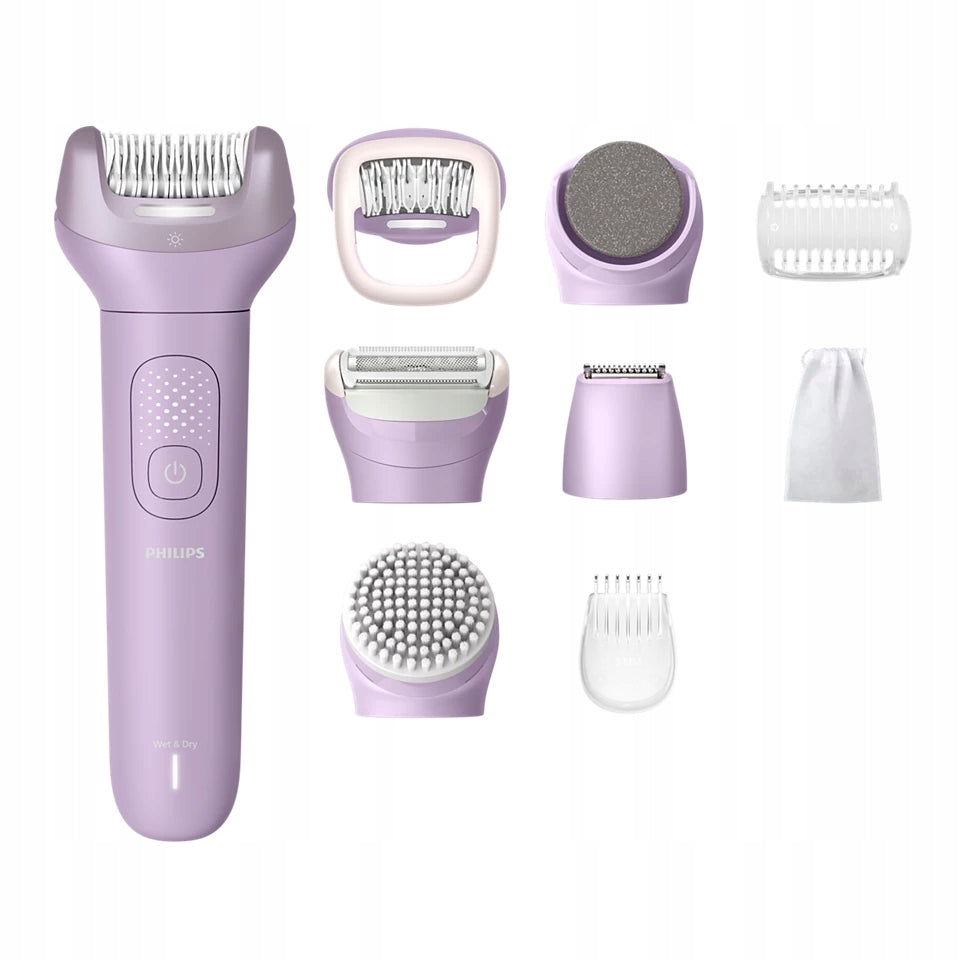 Wet and dry wireless epilator Philips 9000 BRE728/00 + 9 attachments Packaging status original