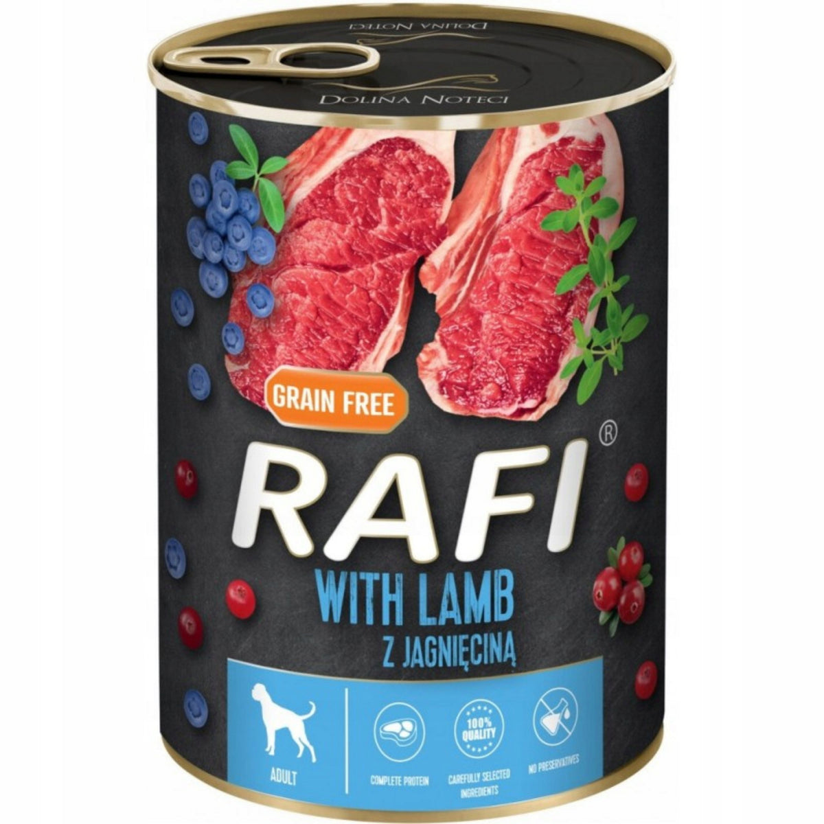 Wet food for dogs RAFI cans MIX 4 FLAVORS 24x400g Brand Rafi