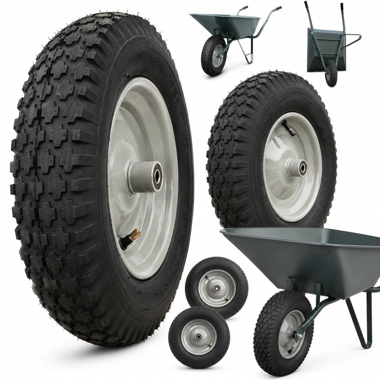 Wheel CIRCLE 4.80/4.00-8 8PR Pumped + AXLE 12x150 mm | Strong 8 Fibers