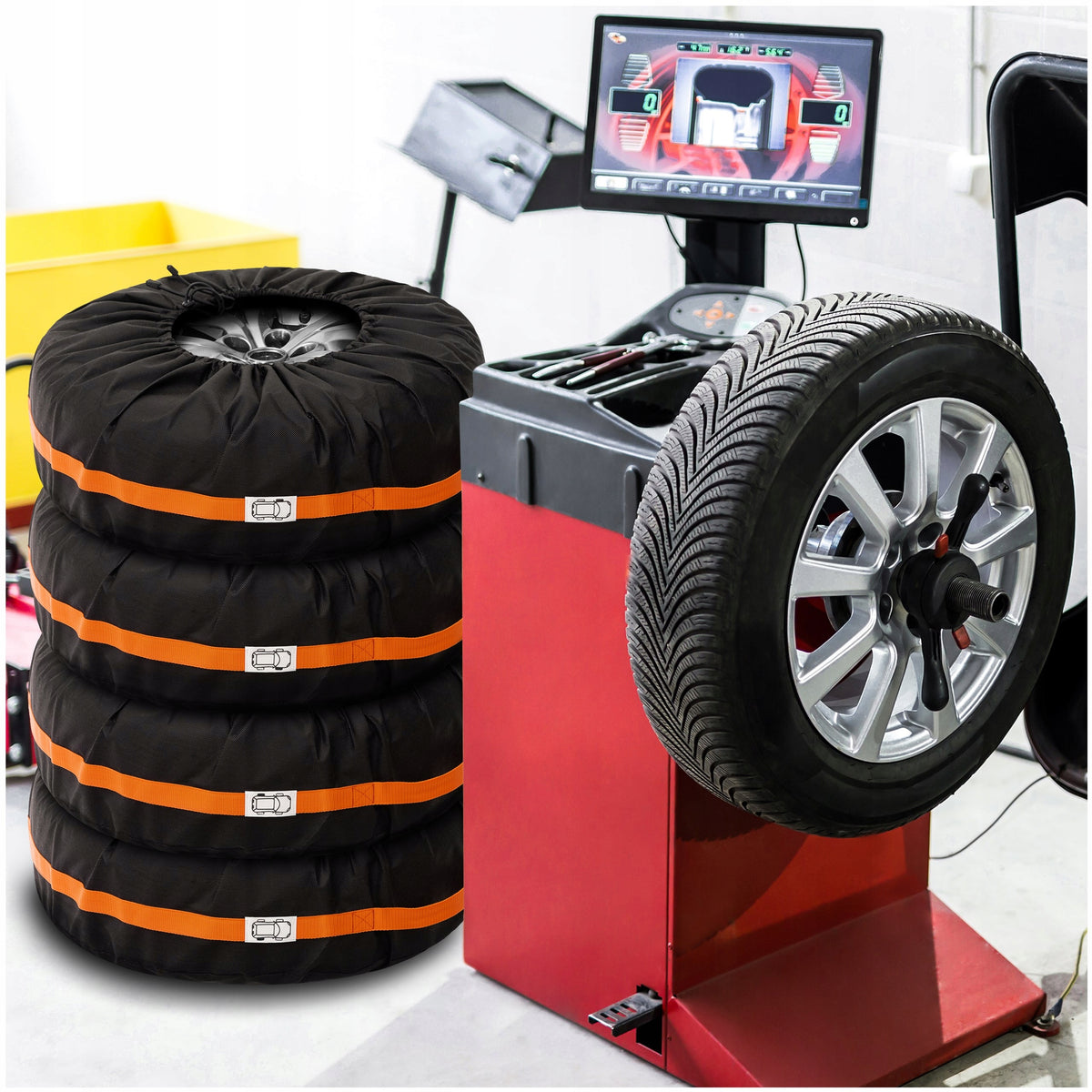 Wheel Covers 4 Pcs Tire Covers 13-16 Inches Rim Bag Black Manufacturer no brand
