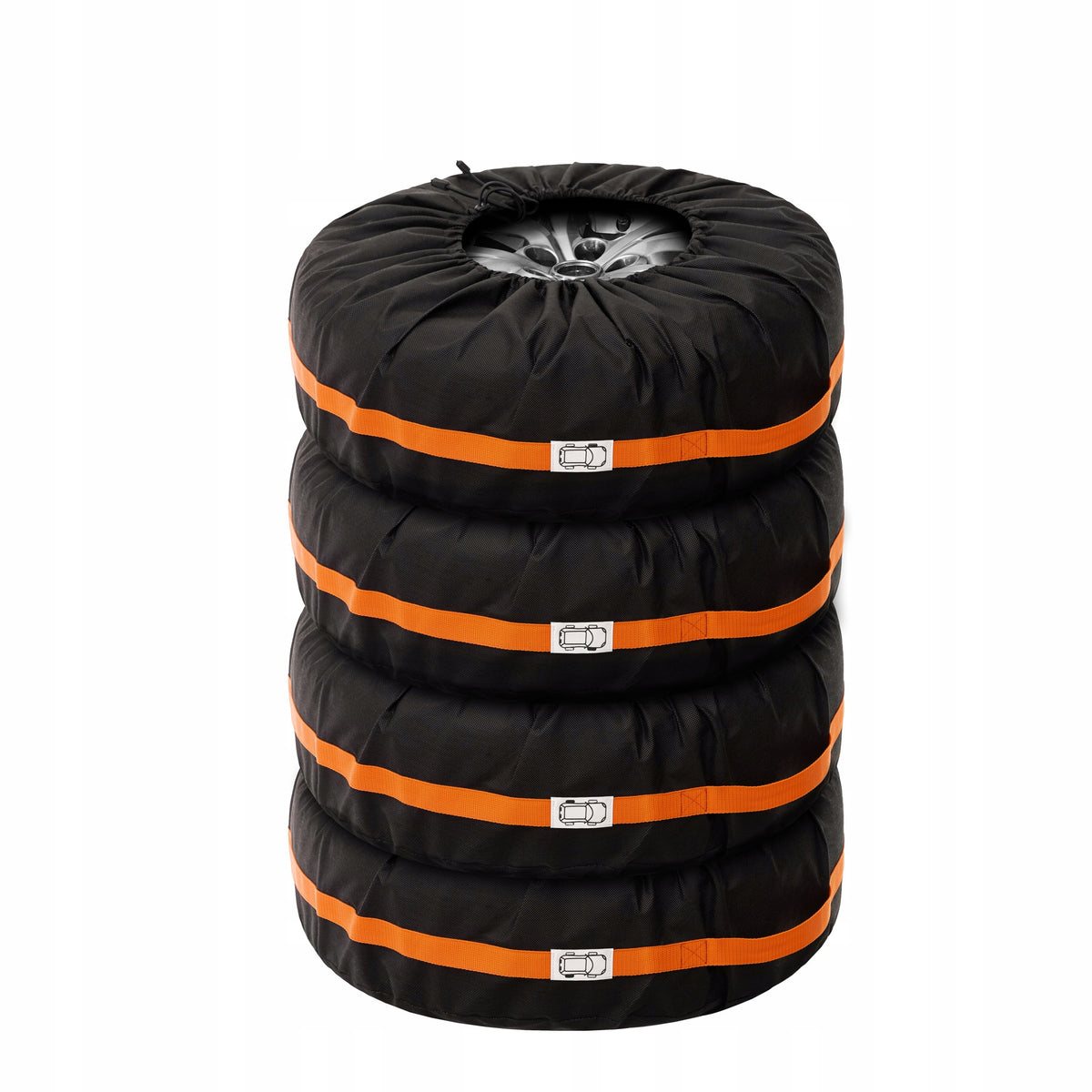 Wheel Covers 4 Pcs Tire Covers 13-16 Inches Rim Bag Black Packaging status original