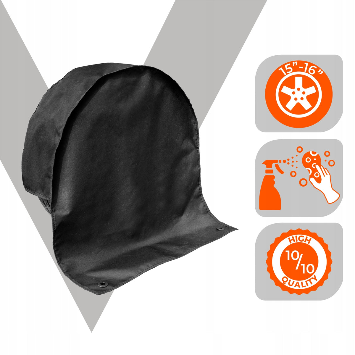 Wheel cover for motorhome tire protection cover black 16" Manufacturer's catalog number VOP1128