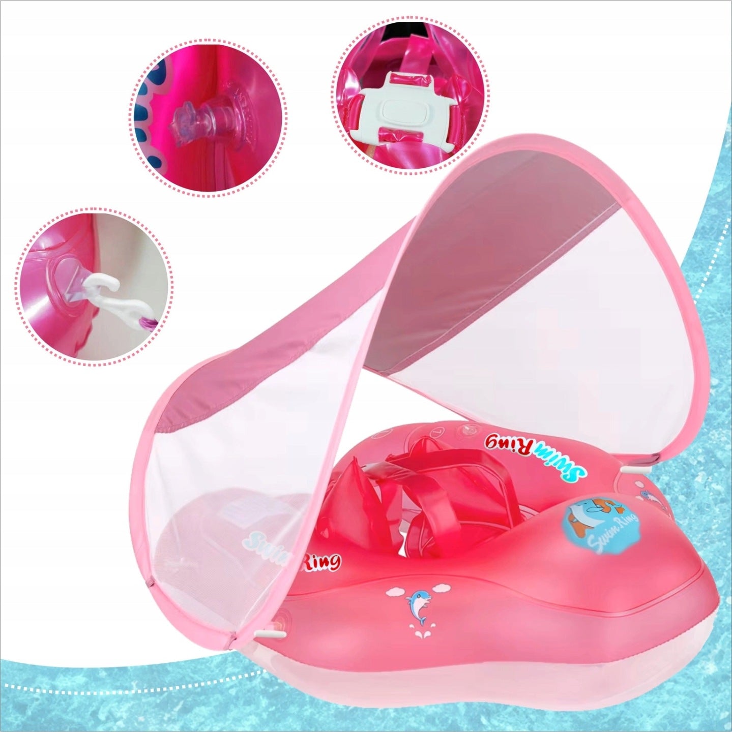 Wheel with Canopy Inflatable for Learning to Swim for Infants Children 8-24mies Manufacturer code 071